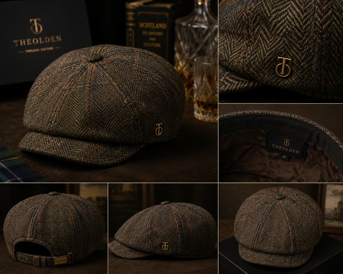 THEOLDEN Scottish Tweed Cap