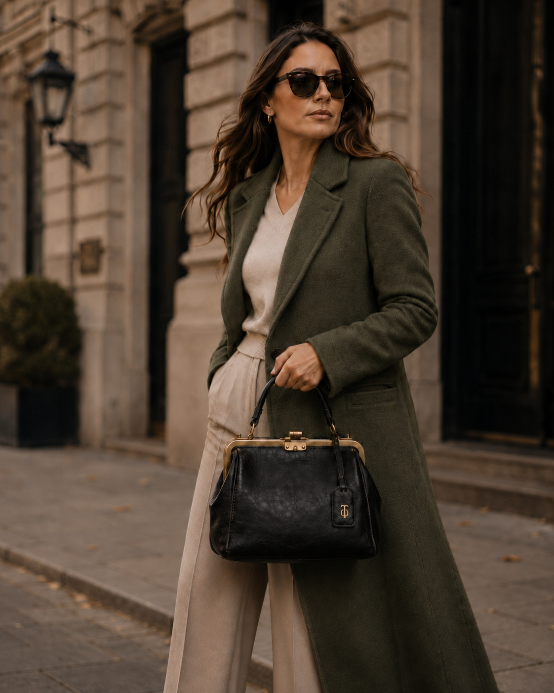 THEOLDEN Vintage Frame Bag editorial look in black
